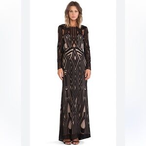 BCBG MAX AZRIA Chakra long sleeve gown sz 4